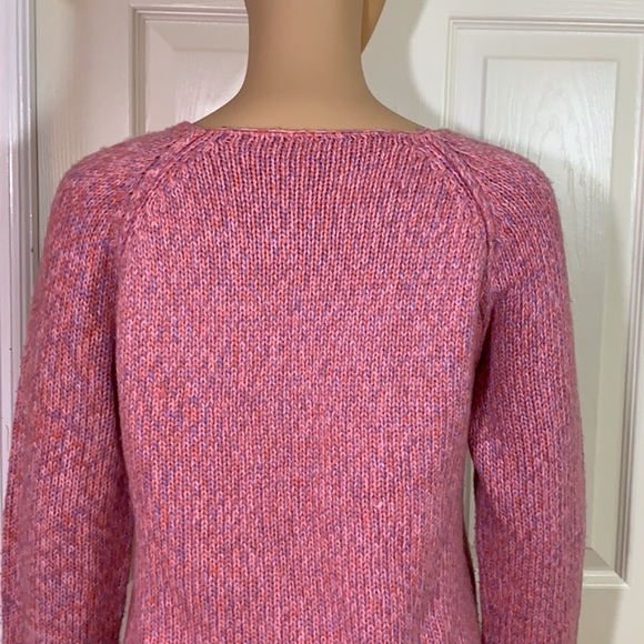 Pink knit sweater long wide sleeves cropped - Picture 4 of 8